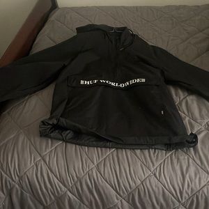 Never been worn light weight black huf wind breaker for men size medium